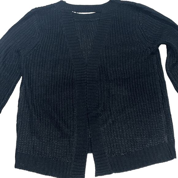 Jack by BB Dakota Black Loose Knit Sweater Open Back Split Top Small Long Sleeve - Picture 4 of 7